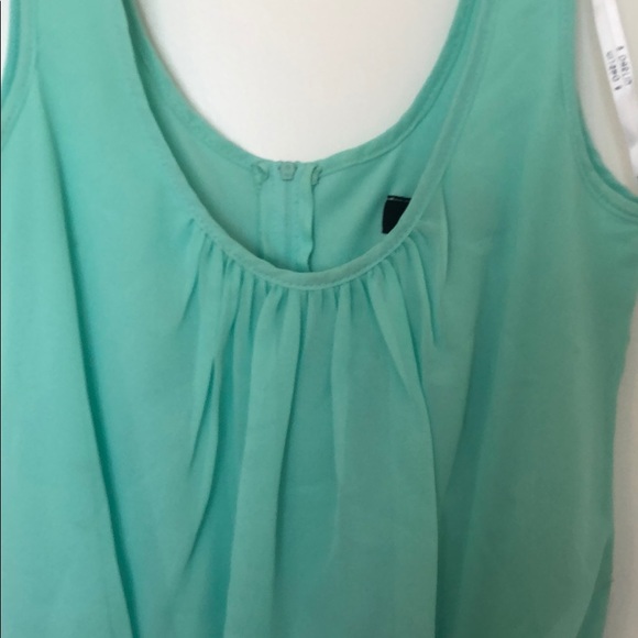 Short sea foam and white prom dress w/silver seq - Picture 4 of 6